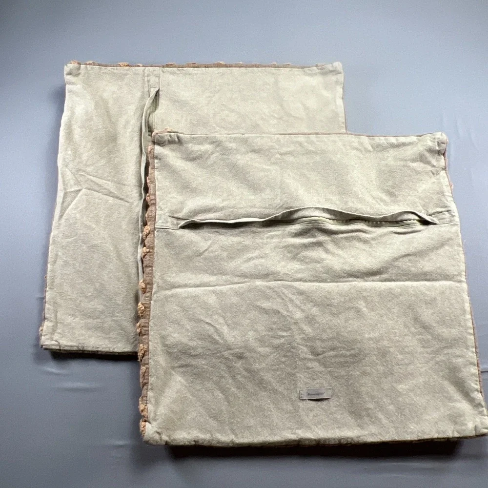Set Of 2 Bloomingville Decorative Throw Pillow Brown Textured Diamond 22 X 22